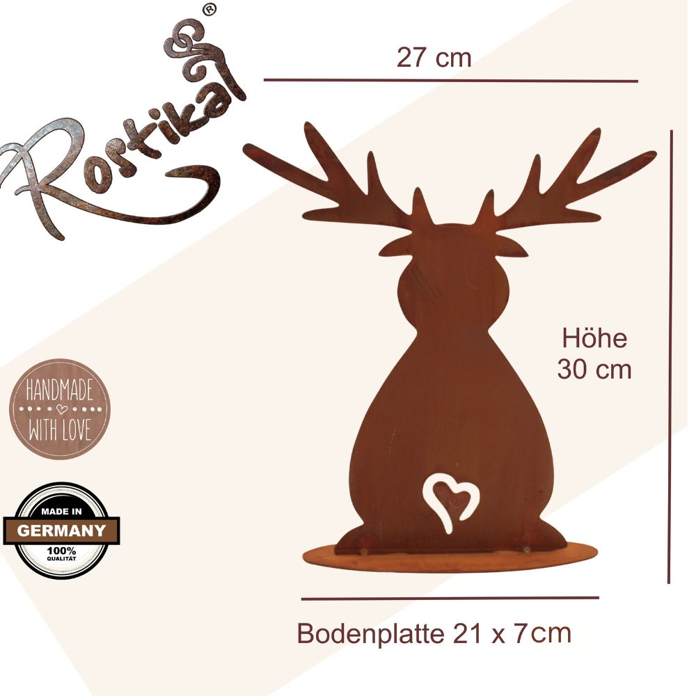 Ein tolles Geschenk für Weihnachtsliebhaber: Die Rentier Figur in Edelrost-Optik für eine stilvolle und rustikale Weihnachtsdekoration.