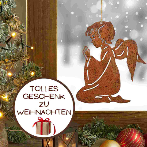 Der Engel als Schutzengel: Verschenken Sie den betenden Engel als Geschenkanhänger oder als Gartendeko auf der Terrasse