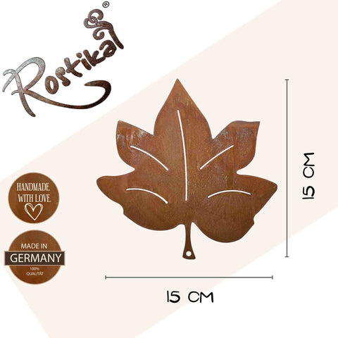 Herbstliche Blätter Dekoration zum aufhängen im trendigen Edelrost Design schmückt Ihren Garten, die Terrasse und das Wohnzimmer