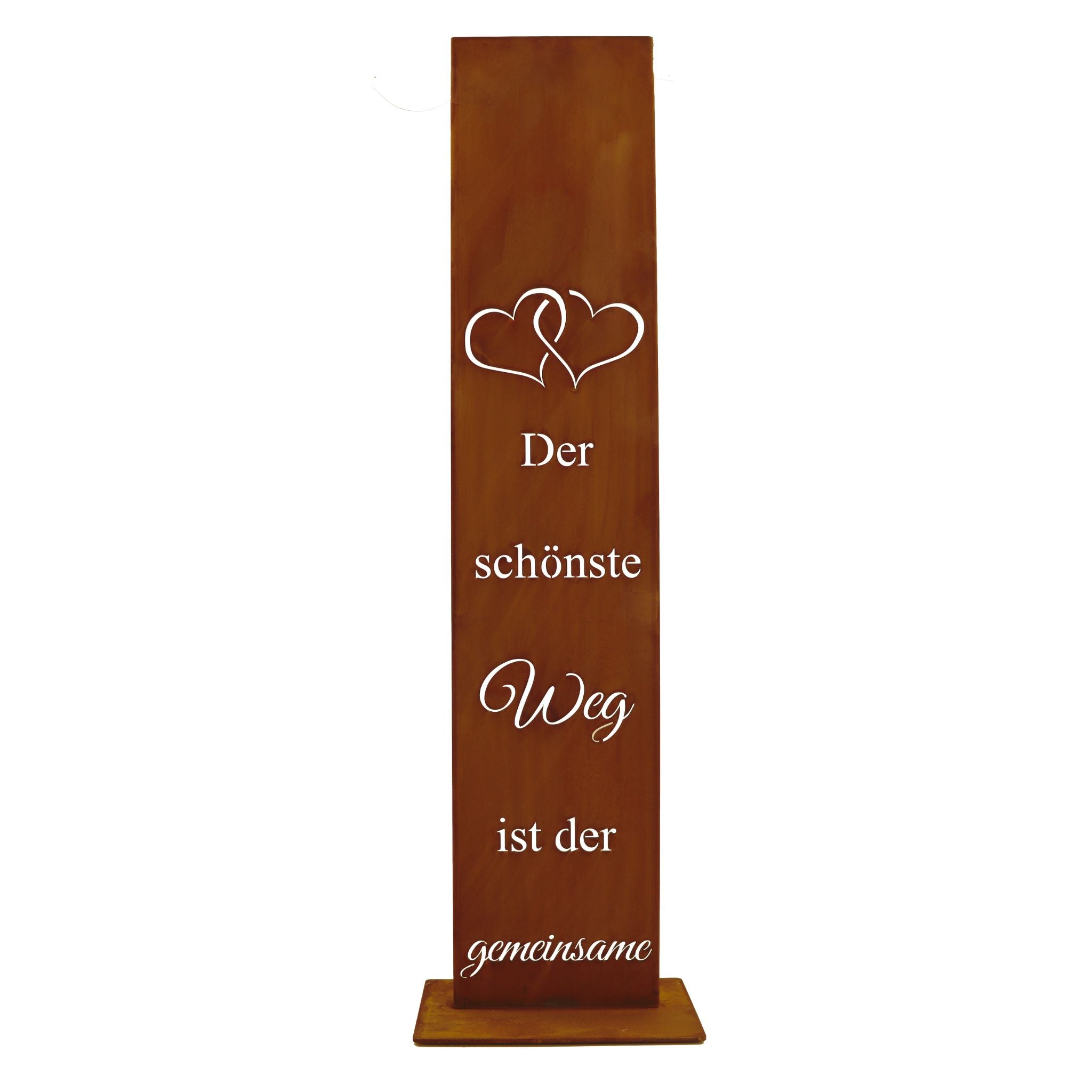 Personalisierte Edelrost Stele mit Spruch – Hochzeit & Jubiläum | 71 cm