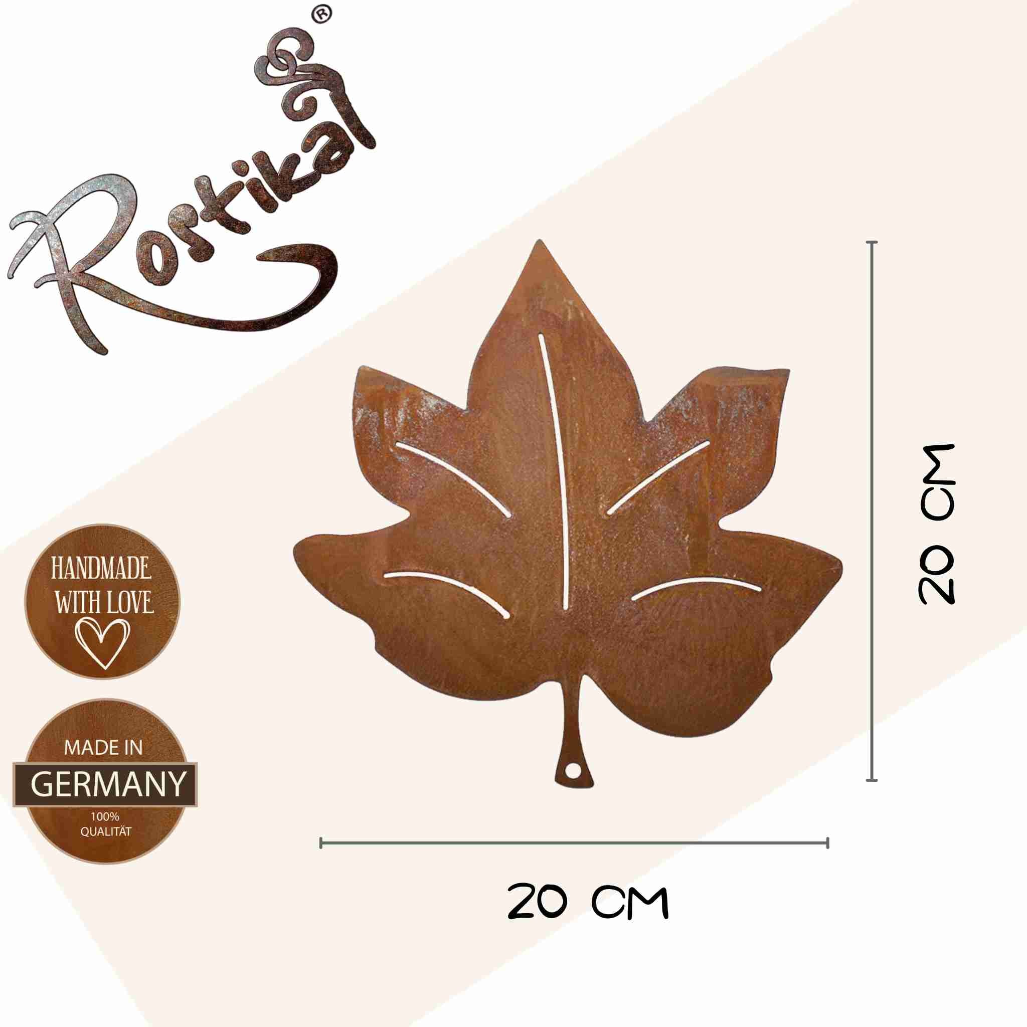 Bezauberndes Herbstdeko Ahornblatt zum Aufhängen aus rustikal, rostigem Metall für einen Blickfang in Ihrer Wohn- und Gartendeko im Herbst