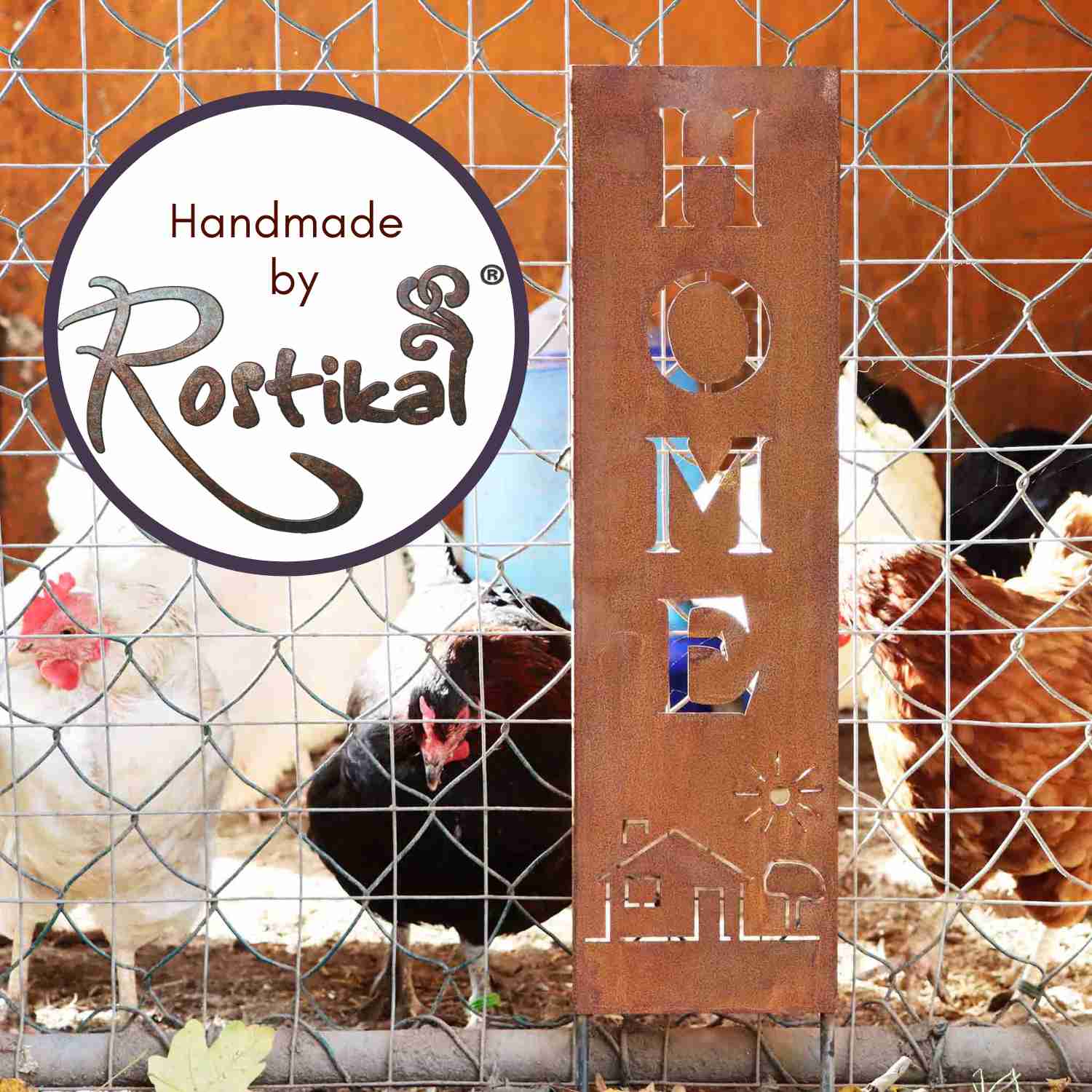 Metalldeko "Home" in Edelrost-Optik, schönes Accessoire für stimmungsvolle Raumgestaltung
