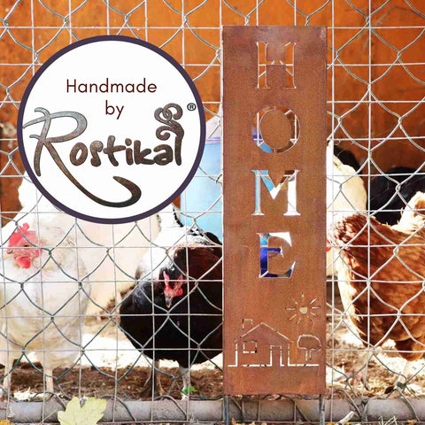Metalldeko "Home" in Edelrost-Optik, schönes Accessoire für stimmungsvolle Raumgestaltung