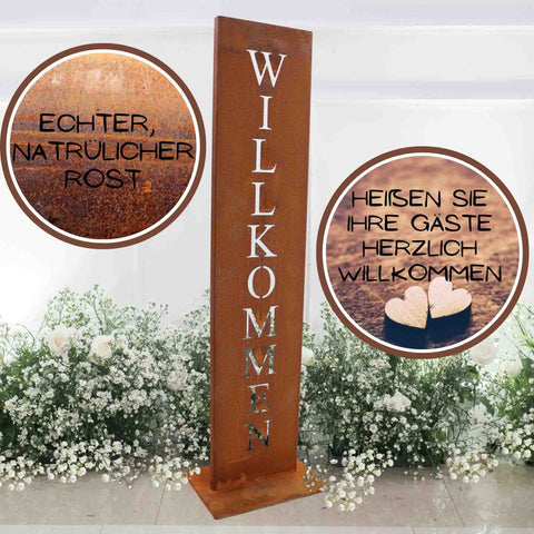 Geschenkidee mit Stil: Das elegante Metall Dekoschild eignet sich perfekt als Garten- und Wohndeko, eine ideale Geschenkidee für Geburtstage oder den Umzug ins neue Zuhause.