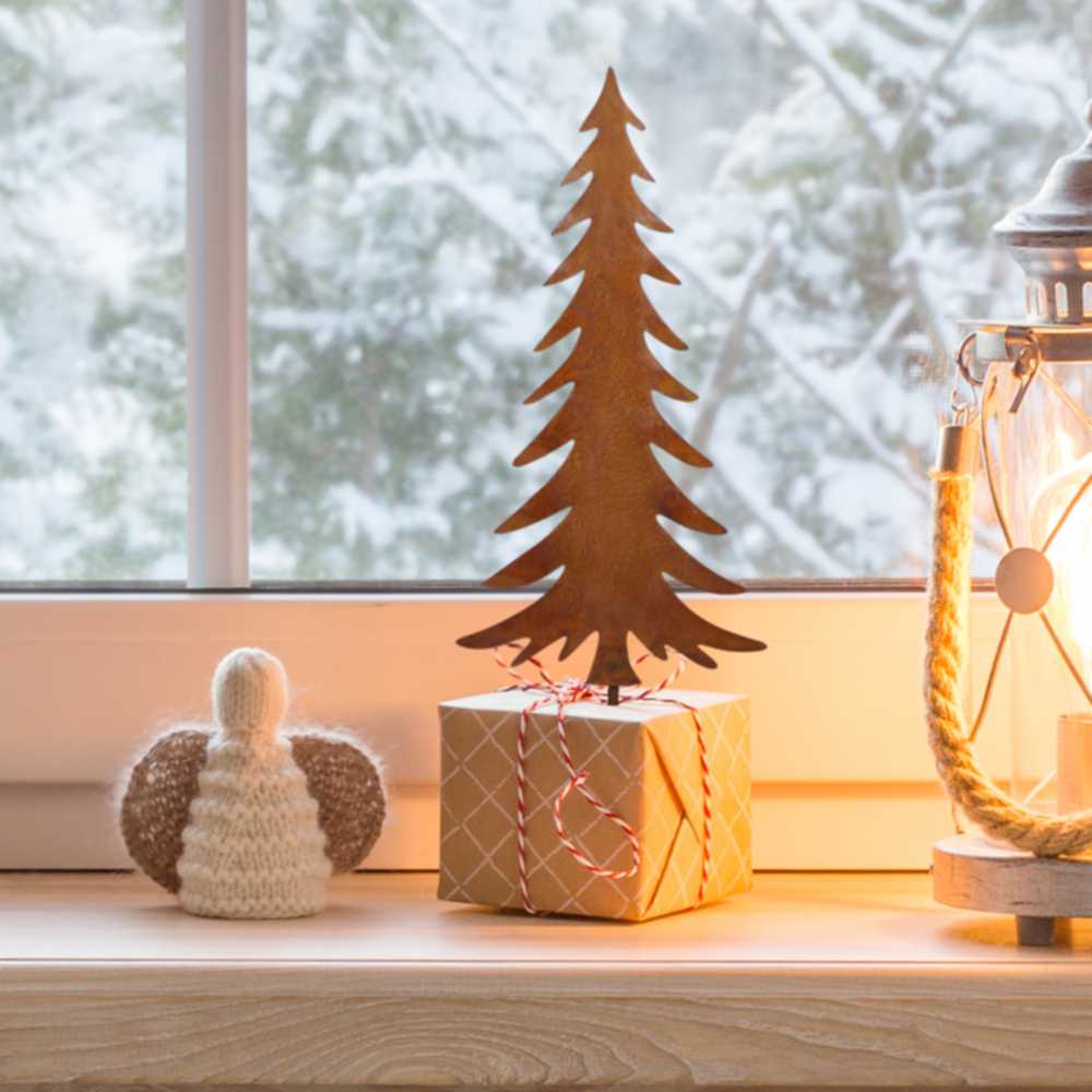 Edelrost Weihnachtsdeko Tannenbaum aus Metall mit Rostfinish in verschiedenen Größen