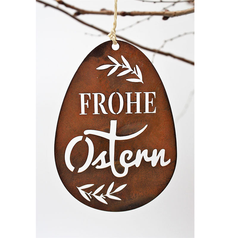Edelrost Osterei Dekoration zum Aufhängen - verleihen Sie Ihrem Zuhause eine natürliche Osterstimmung.