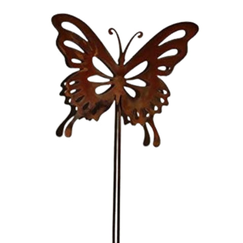 Handgefertigter Blumenstecker Schmetterling aus Metall - eine einzigartige Dekoidee für den Garten, zum Verschenken oder als Wohndeko.