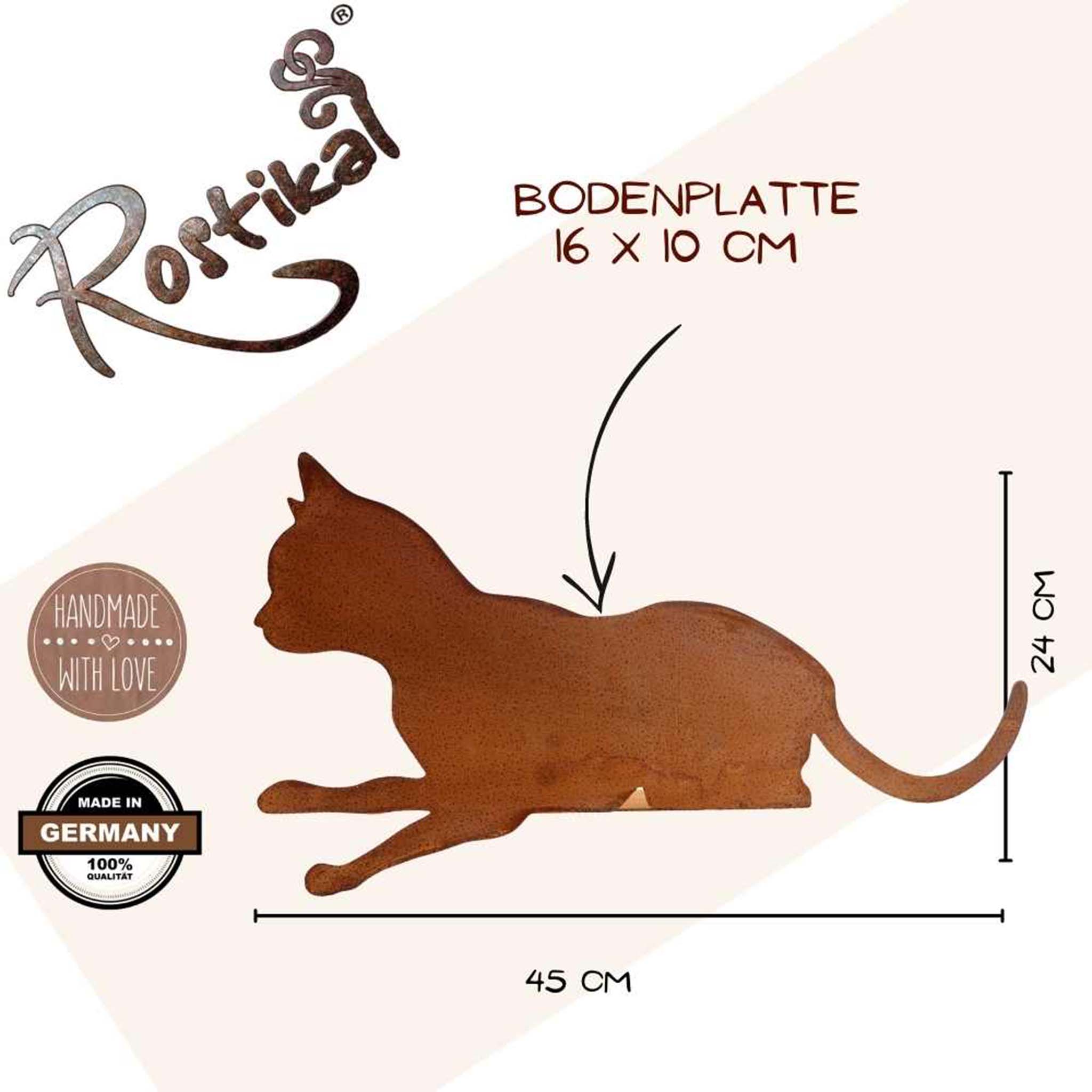 Rustikale Metalldeko Kantenhocker Katze Felix - Blickfang für den Innen- und Außenbereich. Handgefertigt mit Edelrost-Optik.
