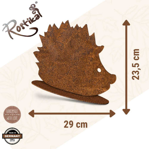 Hochwertige handgefertigte Metallskulptur fĂŒr Haus und Garten. Rostiger Igel fĂŒr rustikale Wohndeko, ideal fĂŒr Tierliebhaber.