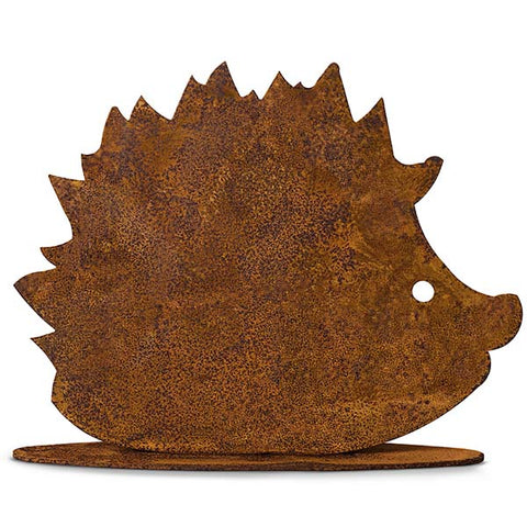 Entzückende Igel Figur aus Metall im Edelrost Design für eine rustikale Herbstdekoration im Boho Style für drinnen und draußen