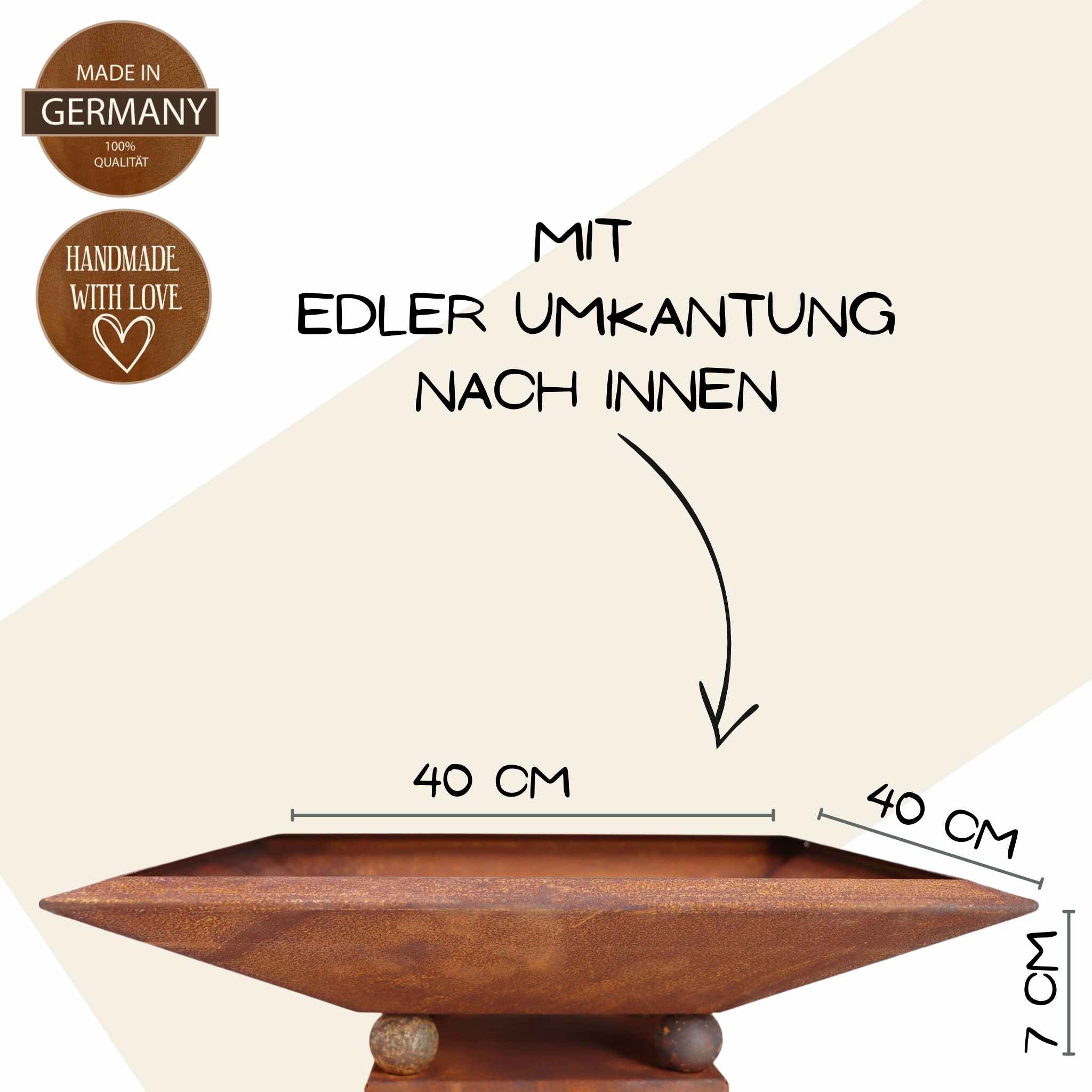 Rostikal Blumensäule Flori - Handgefertigte Gartendeko aus hochwertigem Metall für natürliche Akzente im Garten oder auf der Terrasse.