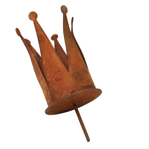 Rost Metallkrone als Teelichthalter für königlichen Charme am Adventskranz oder als rustikale Dekoration im Haus und Garten.