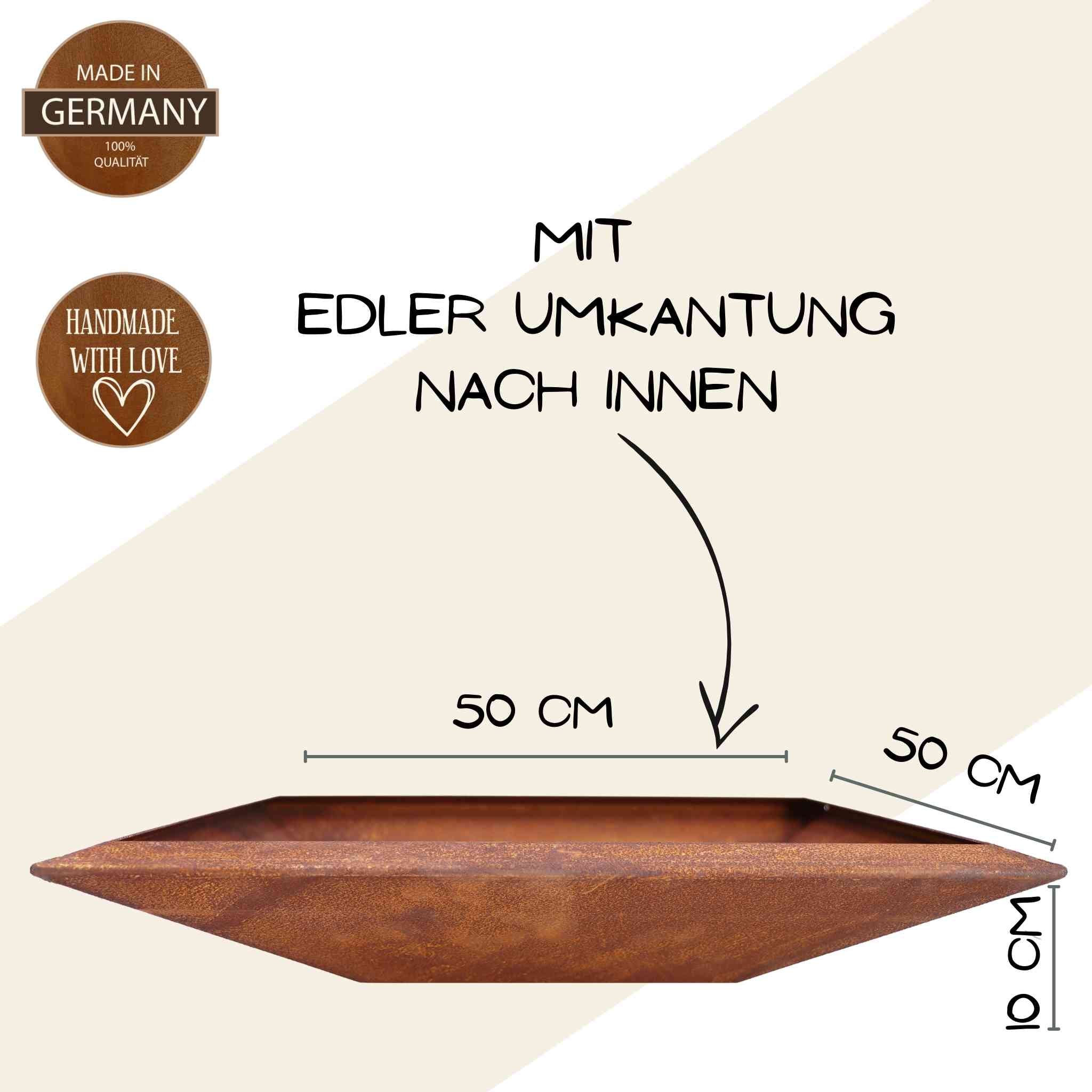 Personalisierte Edelrostsäule 'Herzlich Willkommen' mit Namen - Rostdeko für den Garten