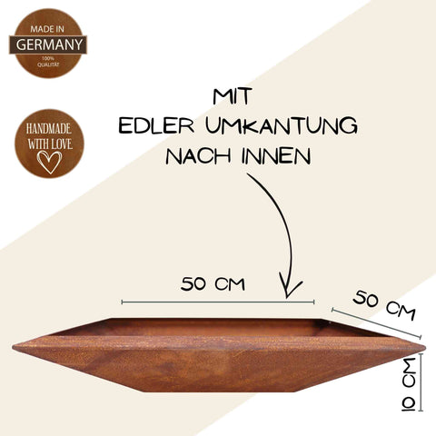 Personalisierte Edelrostsäule 'Herzlich Willkommen' mit Namen - Rostdeko für den Garten