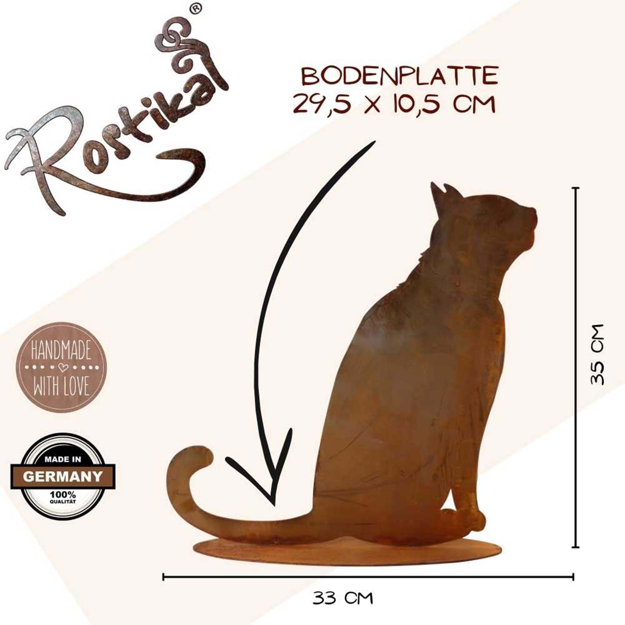 Einzigartige Rost-Metallfigur - Die neugierige Katze als Blickfang in jedem Raum
