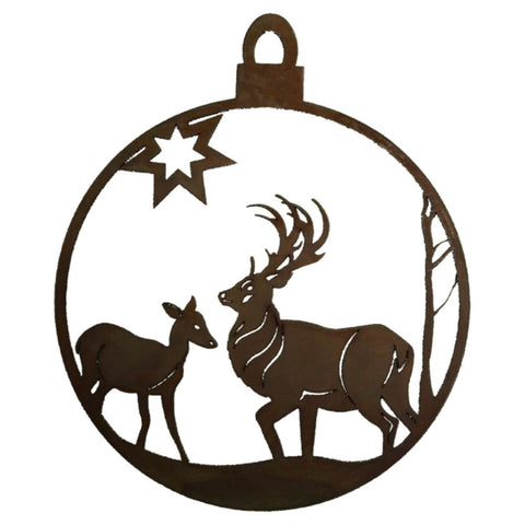 Hirsch Christbaumschmuck aus Metall in edlem Edelrost-Look â˝ Handgefertigt von Rostikal â˝ GrĂśĂe 10x10cm â˝ Jetzt bestellen und Weihnachten verschĂśnern!