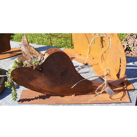 Schiefes Deko Herz Edelrost: romantische Gartendeko, Metall-Herz Geschenkidee zum Bepflanzen
