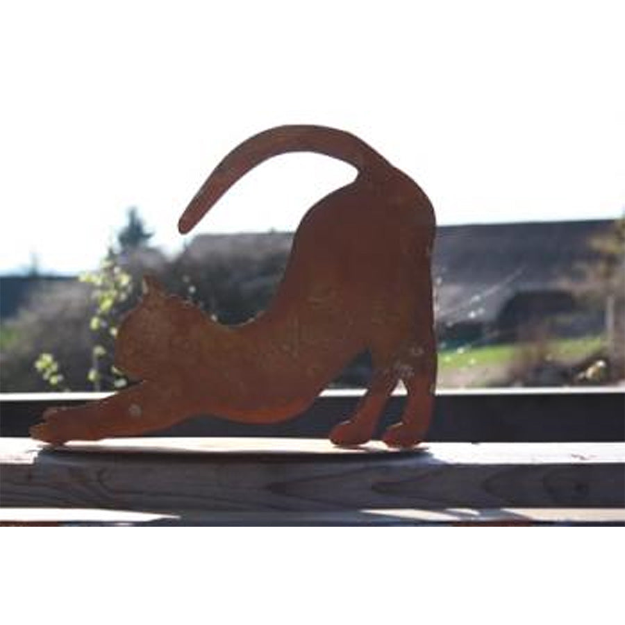 Rostige Metalldeko Katze Mimi - Handgefertigte Kunst aus Rost für Tier- und Gartenliebhaber