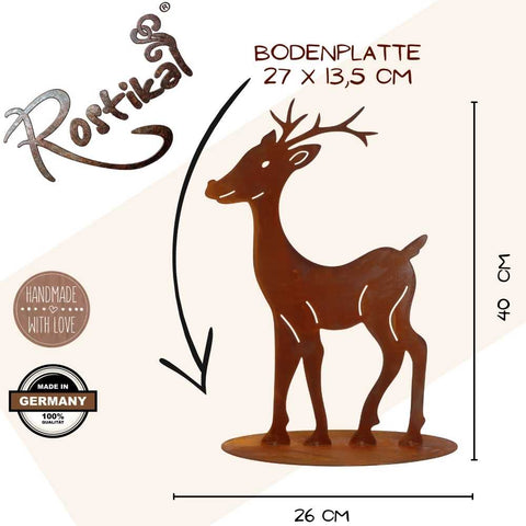 Attraktive Edelrost Rentierfigur - ideale Weihnachtsdekoration für Garten und Wohnräume