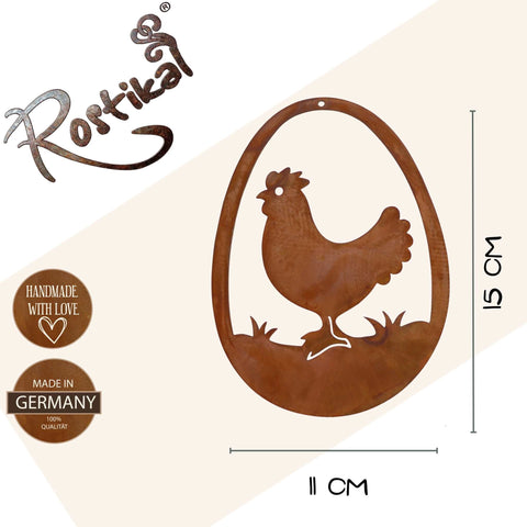 ostikale Hühnerfigur aus Metall, einzigartiges Design und Hängedeko
