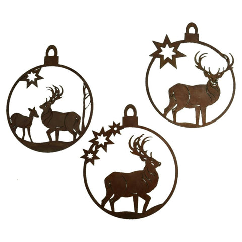 Edelrost Hirsch-Anhänger fĂźr stilvolle Weihnachtsdekoration â Handgefertigt von Rostikal â˝ GrĂśĂe 10x10cm â˝ Jetzt bestellen!