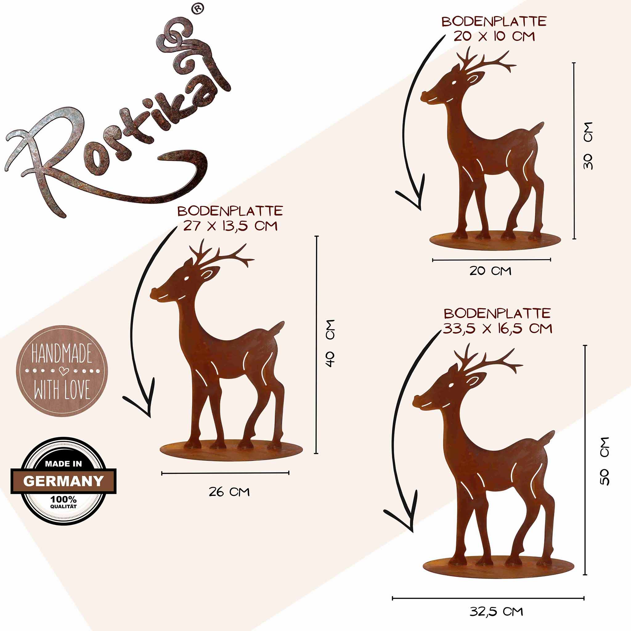 Rostiges Metall-Rentier - wunderbare Dekoration für ein gemütliches Weihnachtsambiente