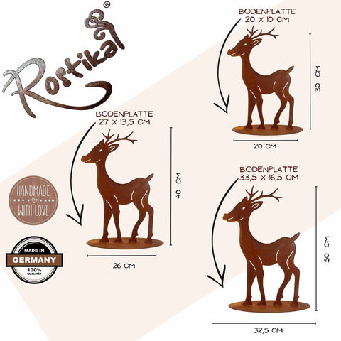 Rostiges Metall-Rentier - wunderbare Dekoration für ein gemütliches Weihnachtsambiente