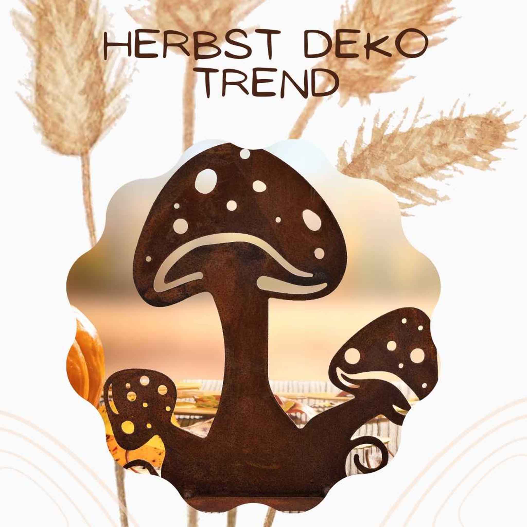 Metall Pilz Gartendeko: Edelrost-Design für stimmungsvolle Herbstdeko im Außenbereich