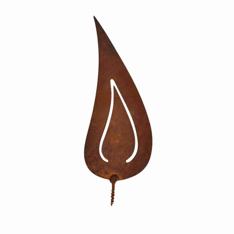 Stimmungsvolle Edelrost Flammen-Deko für Weihnachtszeit - ideal zum Schrauben in einen Baumstamm