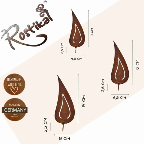 Festliche Rostdeko Flammen für die Weihnachtszeit - ideal zum schrauben als Baumstamm Deko