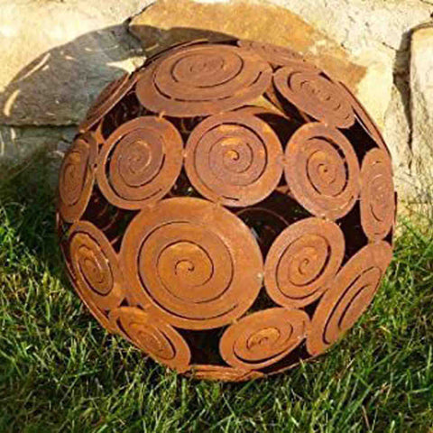 Gartenkugel Edelrost-Metall: Dekokugel für stilvolle Gartengestaltung und individuelle Terrassenakzente