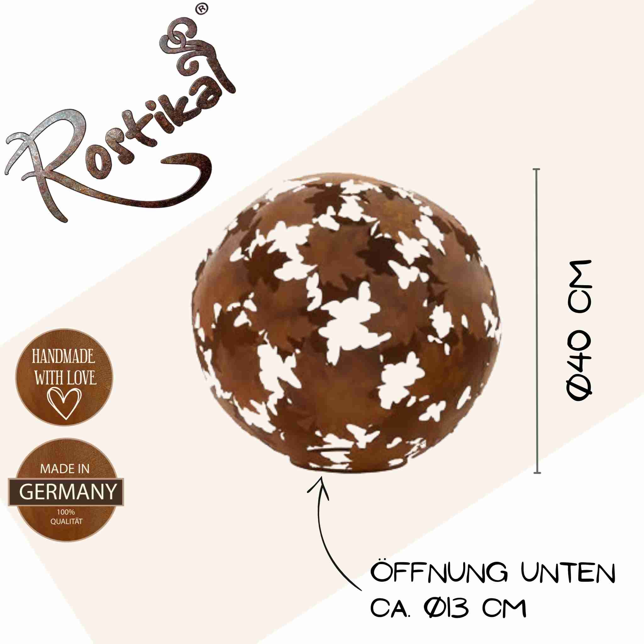 Edelrost Herbst Gartendeko Kugel - perfektes Accessoire fĂŒr stilvolle Herbstdekoration