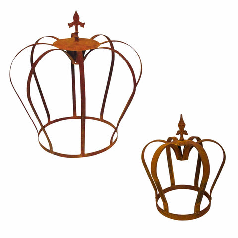 Edelrost Deko Krone Lilie - zauberhafte Rostoptik Metallkrone für Garten, Terrasse und Wohnraum