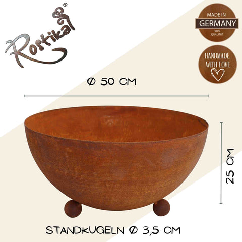 Runde Pflanzschale aus Edelrost - stilvolle Gartendeko für Pflanzenarrangements und Dekoration