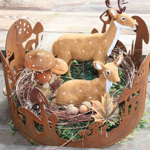 Mit dem handgefertigten Pilzdeko Ring in Rost-Optik verschenken Sie eine kreative Geschenkidee für den Herbst.