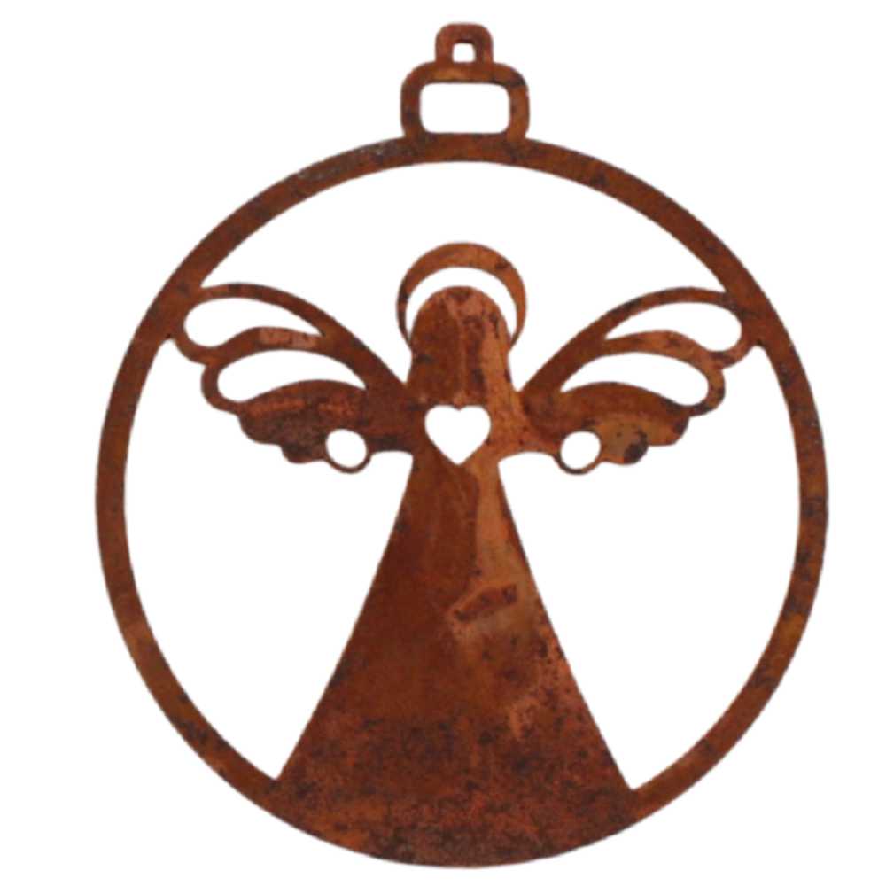 Edelrost Christbaumschmuck - Rustikaler Engel Anhänger für eine besondere Weihnachtsdeko.