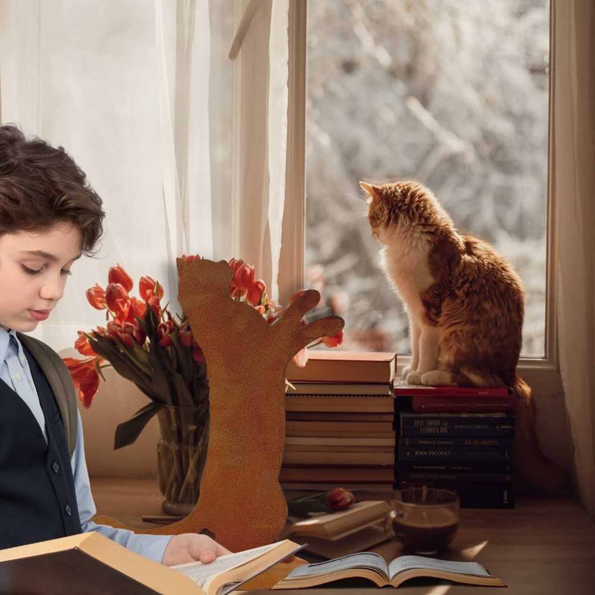 Handgefertigte Edelrost Katzenfigur - Feline als besondere Metalldeko Idee für Zuhause und Garten