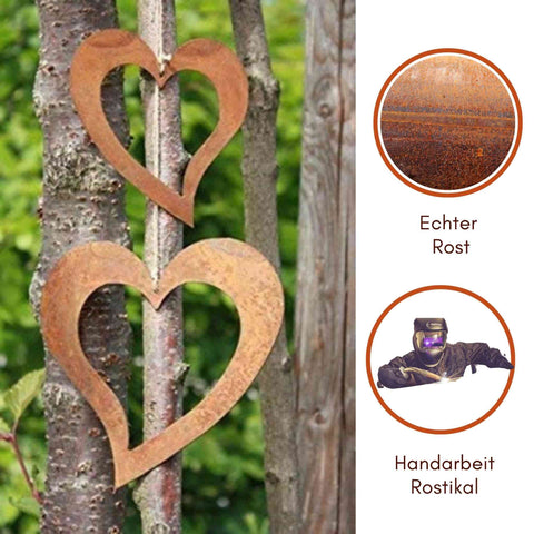 Einzigartiges Metall Herz mit natürlicher Rost Optik, handgefertigt und langlebig, perfekt als Geschenk zum Valentinstag, Muttertag oder Geburtstag.