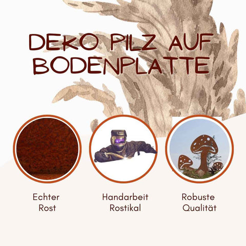 Edelrost Schwammerl-Deko: Stilvolle Metall-Gartendeko für Herbst, Garten & Terrasse