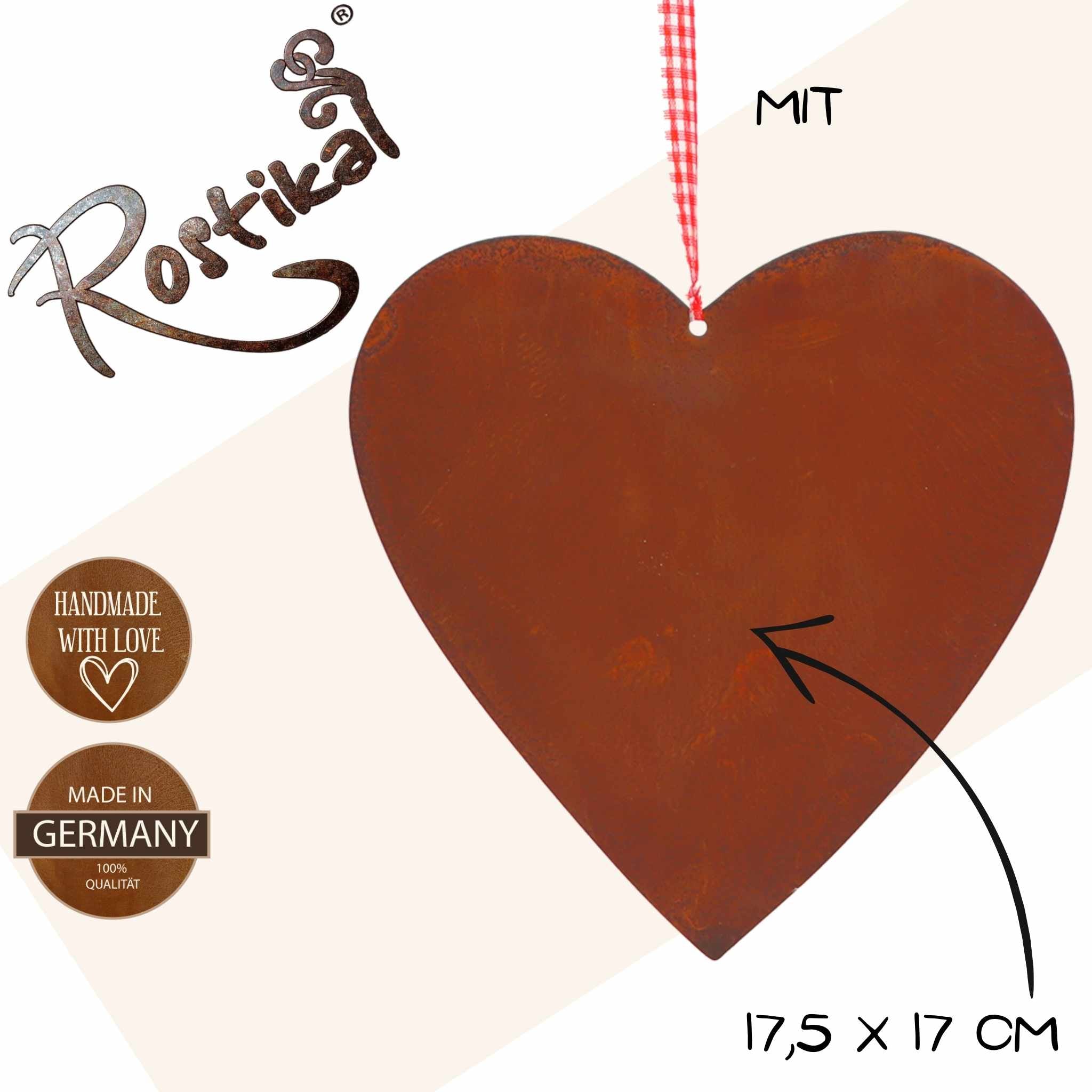 Stilvoller Herz-Anhänger aus Edelrost - perfekt für Ihre Weihnachts- oder Frühlingsdekoration!
