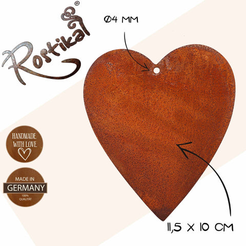 Einzigartiger Edelrost-Herz-Anhänger - hängen Sie ihn an einen Baum, eine Pergola oder eine Tür!