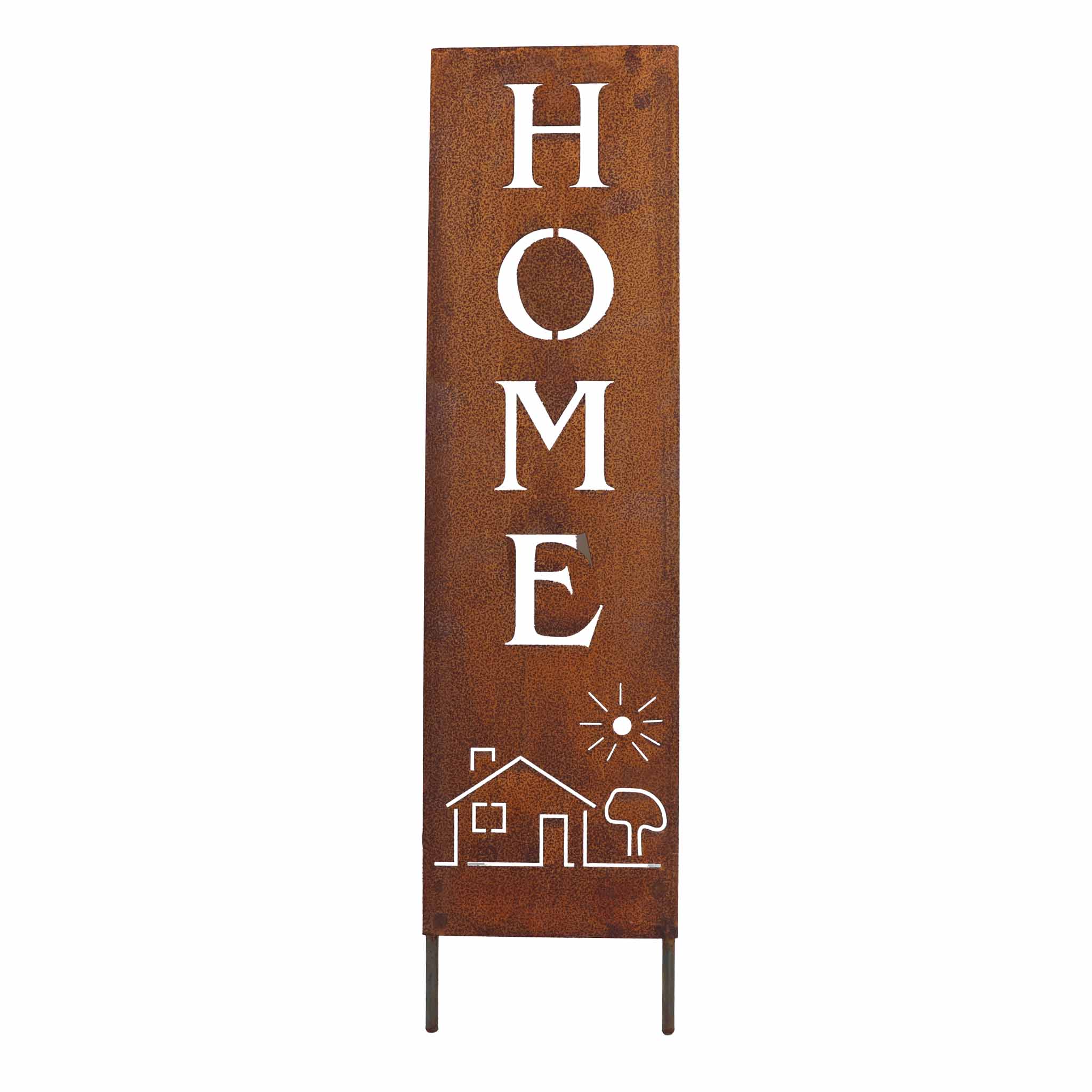 Edelrost Spruchtafel "Home", wundervolle Metalldeko für Haus und Garten, Herzstück der Dekoration
