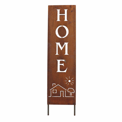 Edelrost Spruchtafel "Home", wundervolle Metalldeko für Haus und Garten, Herzstück der Dekoration