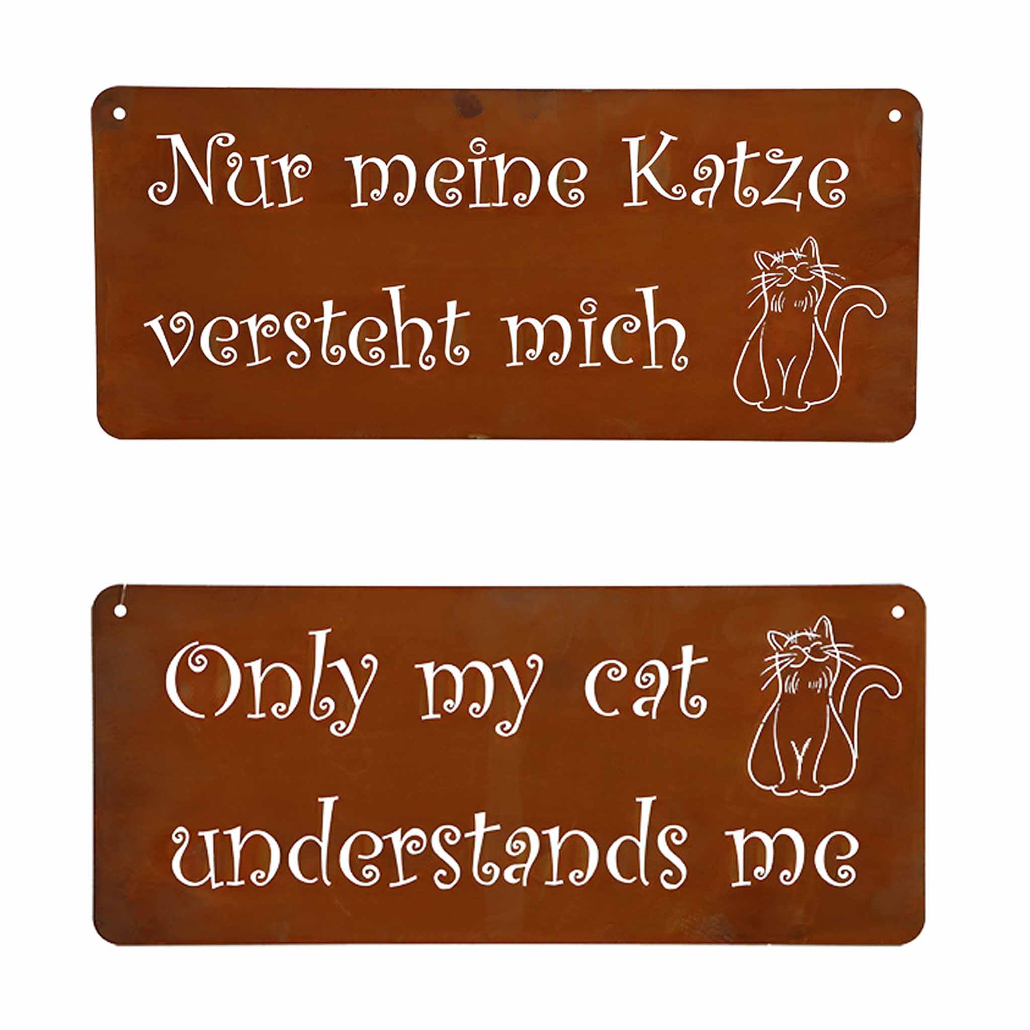 Sign "Nur meine Katze..."/ "Only my cat..." | 30 x 13 cm