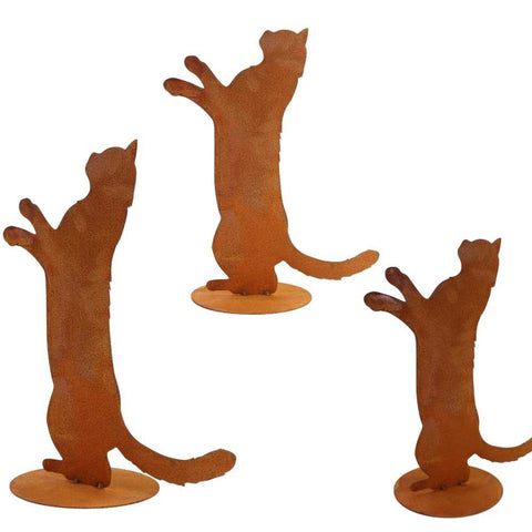 Dekorative Katzenfigur aus Metall - Feline als einzigartiger Blickfang für Haus und Garten