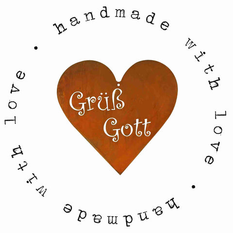 Gruess Gott Metall Rost Herz - Stilvolle Edelrost Dekoration für Garten und Zuhause