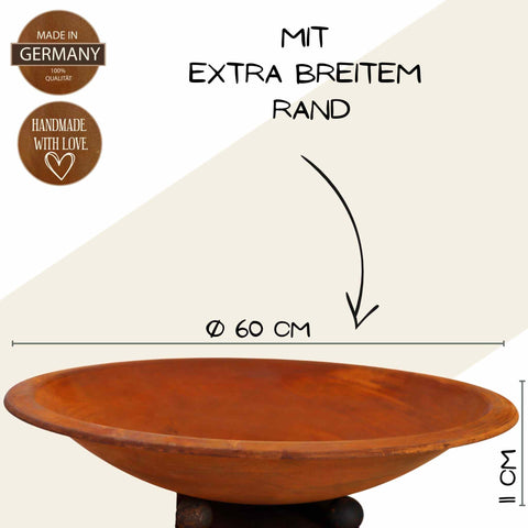 Edelrost Metall Pflanzsäule 130 cm Hoch mit Schale für Balkon- und Terrassendekoration