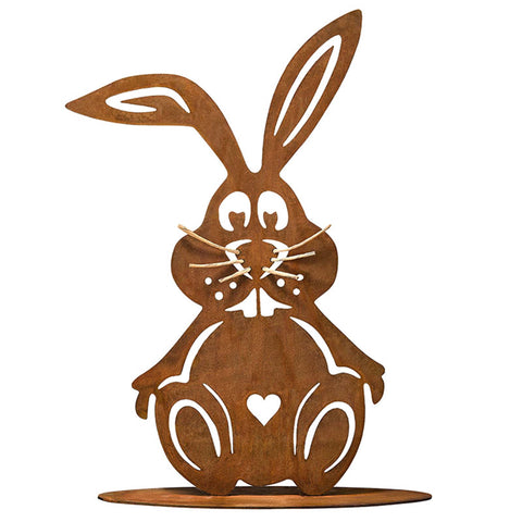 Schnurri Rost Hase: Osterdeko Hasenfigur aus Edelrost, wetterfest & charmant, für Garten & Frühlingsfest