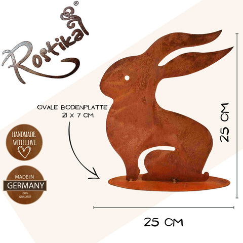 Rostiger Hase "Ulla": Einzigartige Metalldeko mit Charme und rustikalem Look, handgefertigt von Rostikal.