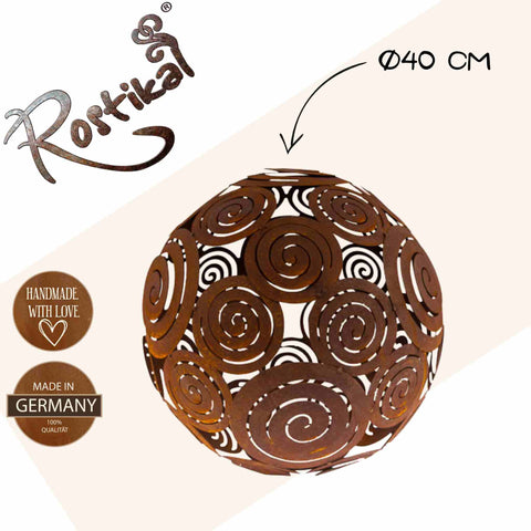 Rostige Dekokugel: Edelrost Metall Gartendeko-Kugel, perfekt als Geschenk für Gartenliebhaber